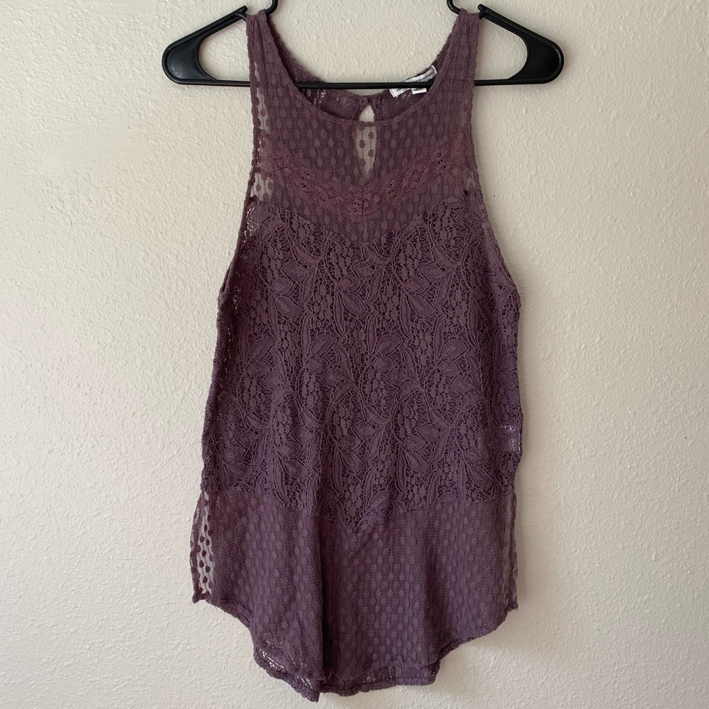 American Eagle Purple Lace Top Size XS